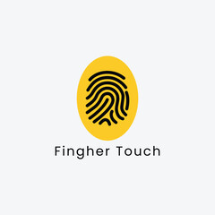finger print lock logo design vector