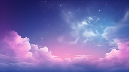 HD Wallpaper: Blue-Purple Cloudy Background, Hand Edited Generative AI