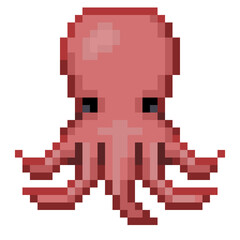 Fototapeta premium Pixel illustration of an octopus