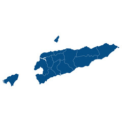 Fototapeta premium East Timor map. Map of Timor-Leste in administrative provinces in blue color