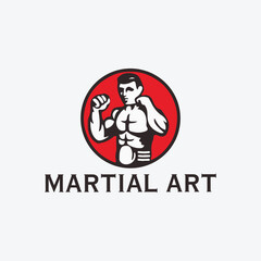 martial art logo design vector