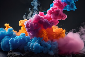 Abstract Multi Color Powder Explosion -illustration, - desktop background, - powder explosion
