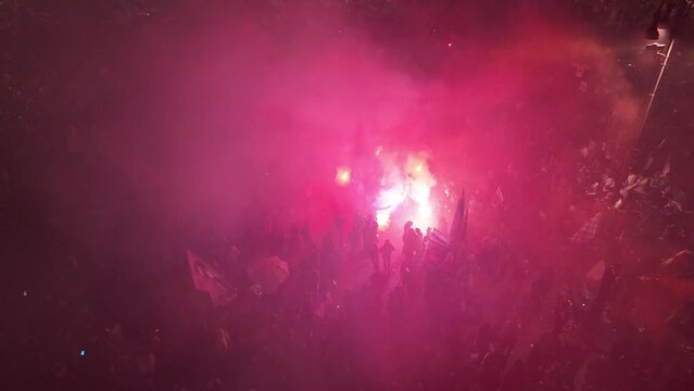 Napoli festa Scudetto - Festeggiamenti Scudetto - Riprese con Drone - Piazza del Plebiscito - 4 Maggio 2023