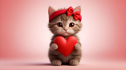 cat and heart