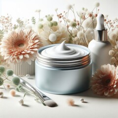 Pure Petals: Skincare Elegance in a Captivating Product Mockup