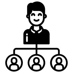 Manager glyph and line vector illustration