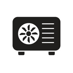 Condenser unit or compressor icon design, AC unit icon, isolated on white background, vector illustration