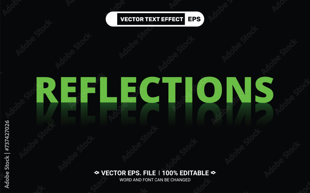Poster reflections 3d editable vector text style effect