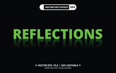 Reflections 3d editable vector text style effect