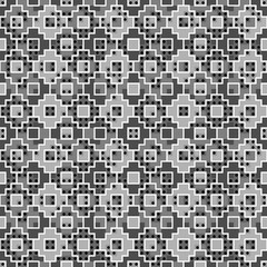 Seamless pattern. Squares, rectangles, circles, figures ornament. Simple shapes wallpaper. Geometric motif. Polygons background. Abstract backdrop. Digital paper, web design, textile print. Vector