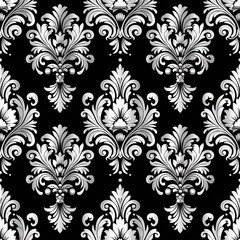 damask seamless pattern with 3D elements