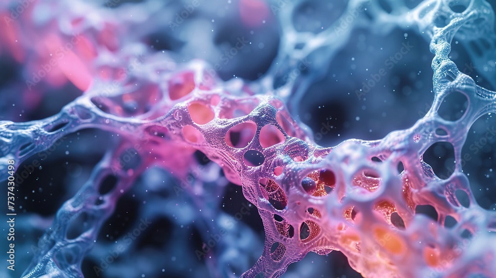 Poster an artistic digital representation of synaptic transmission with neuron structures highlighted in pi