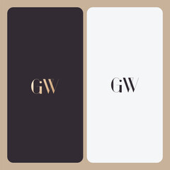 GW logo design vector image