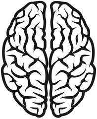 Brain or mind side view line art vector icon for medical apps and websites