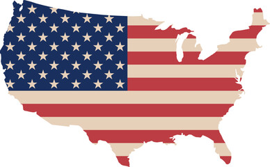 USA map Vector File High resolution map of the USA with american flag. You can easily remove the shadows, or to fill in the map in a different color - clipping path included.