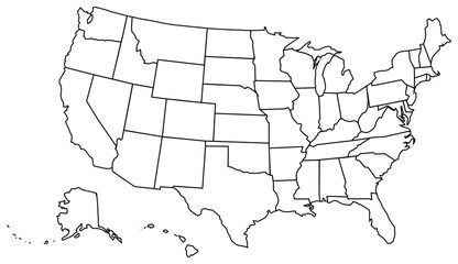 USA map vector file - obrazy, fototapety, plakaty