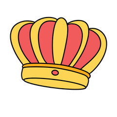 Crown in doodle style. Outline crown isolated on white background. Hand drawn vector art.