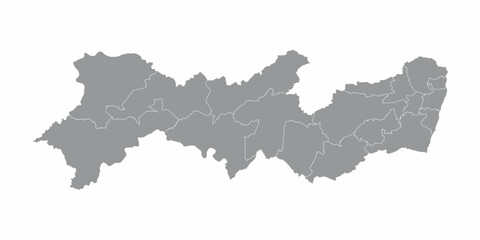 Obraz premium Pernambuco State regions map