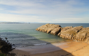 Coastal part of Cantabria in the north of Spain, Costa Quebrada, ie the Broken Coast, area around...