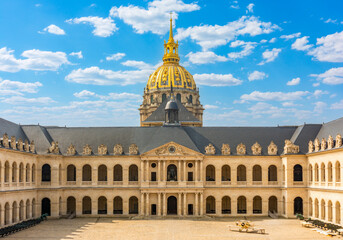 Les Invalides (National Residence of the Invalids) courtyard in Paris, France