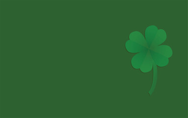 four leaf clover on green background, saint patrick