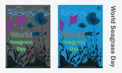 Simple flat victor World Seagrass Day design