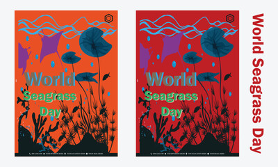 Simple flat victor World Seagrass Day design