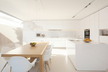 Fototapeta na wymiar Modern and elegant kitchen, and very bright