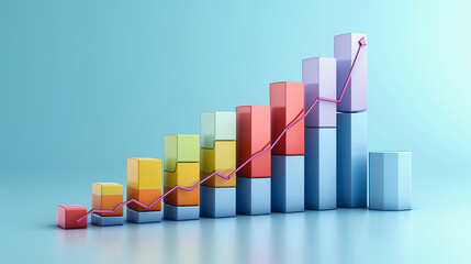 Bar Chart Blossom: Simple Bar Graph Illustration Depicting Growth Trends with Visual Clarity and Graphic Simplicity