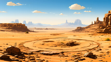 Paysage désertique, canyon