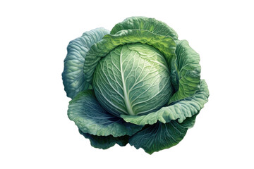 Fototapeta premium cabbage isolated on white background ,Green leaves pattern.Png