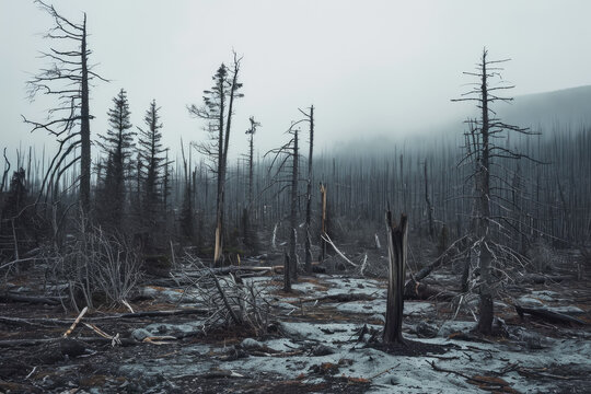forest destroyed by acid rain
