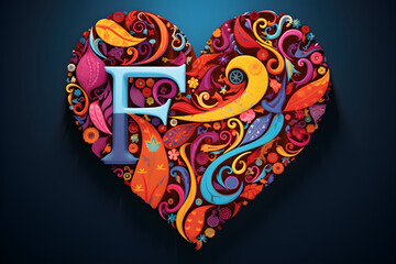 Kaleidoscope of Love - An Artistic Display of FZ Heart Shapes for Creative Minds and Lovers of Typography