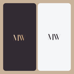 MW logo design vector image