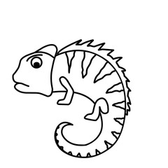 Hand Drawn Chameleon Doodle 