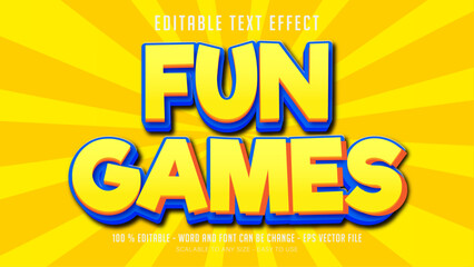 Fototapeta na wymiar fun games editable text effect