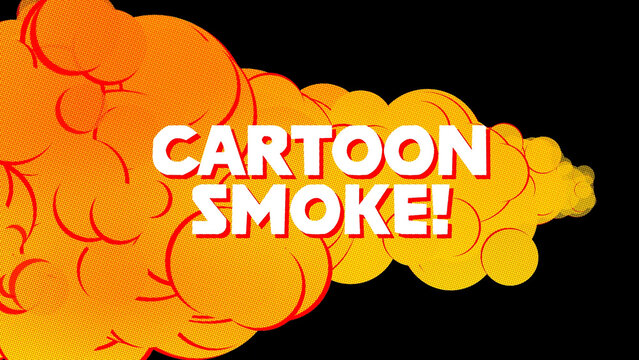 Cartoon Smoke And Text Transition