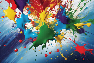Colorful Paint splashes background. Colorful paint splash. Isolated design element on the transparent background. Splashing of the color paint. Colorful paint splash.