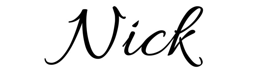 Nick - black color - name written - ideal for websites,, presentations, greetings, banners, cards,, t-shirt, sweatshirt, prints, cricut, silhouette, sublimation

Lingua parole chiave: Italiano

Paro