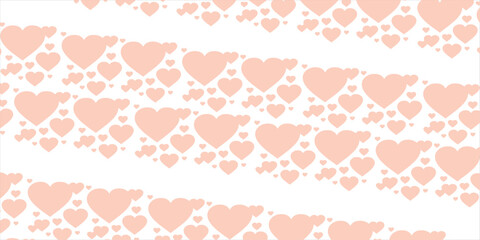 Cute love heart seamless pattern illustration. Cute romantic pink hearts background print. Valentine's day holiday backdrop texture design.