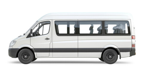 Passenger van isolated from white or transparent background