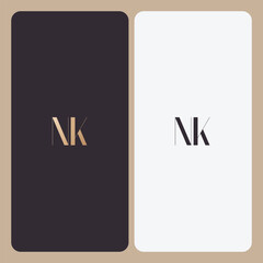 NK logo design vector image