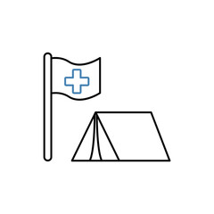 health tent concept line icon. Simple element illustration. health tent concept outline symbol design.