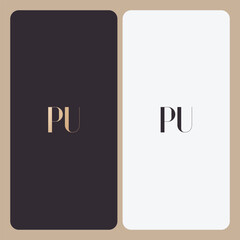 PU logo design vector image