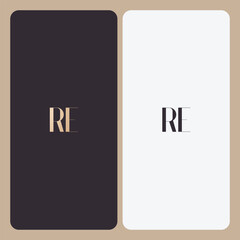 RE logo deign vector image