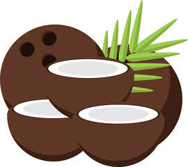 Coconut cartoon icon.