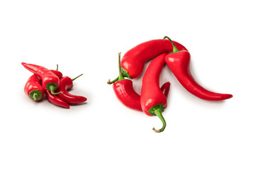 Red hot chili pepper isolated on a white background.