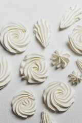 Meringue on a white background