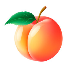 Peach icon. Isolated on transparent background.