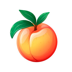 Peach icon. Isolated on transparent background.
